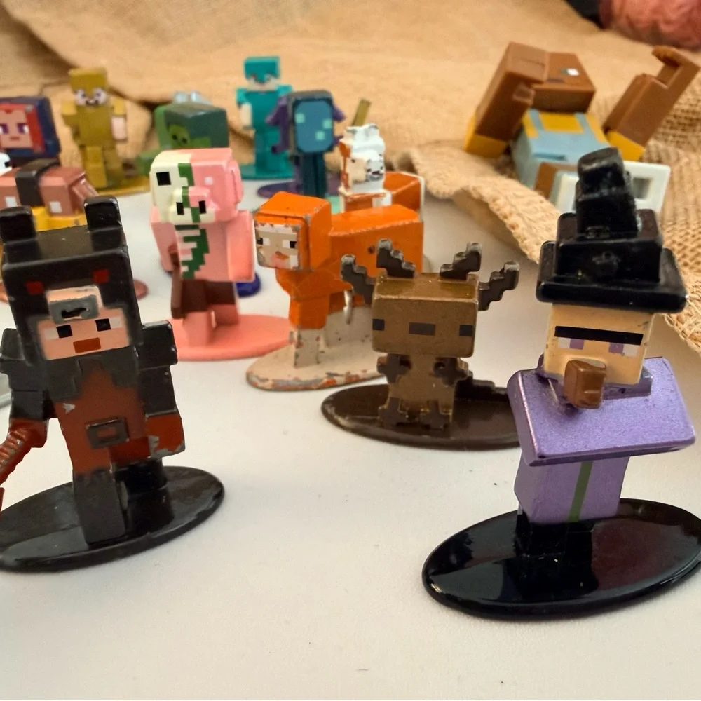 Mojang Minecraft Mini Metal Figures Jada Toys Inc. Lot Of 27 Used People Animals